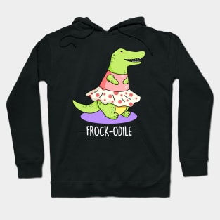 Frockodile Cute Girl Crocodile Pun Hoodie